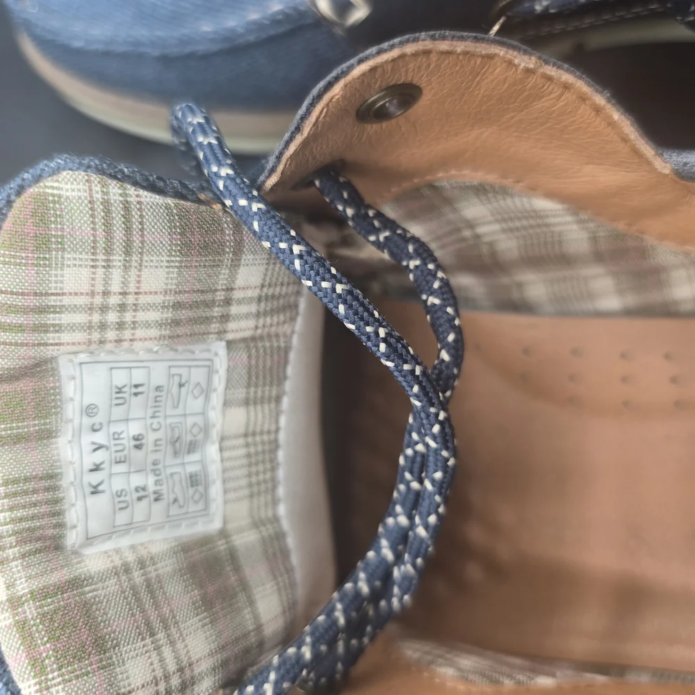 Blue and Brown Boat‎ Shoes with Classic Design